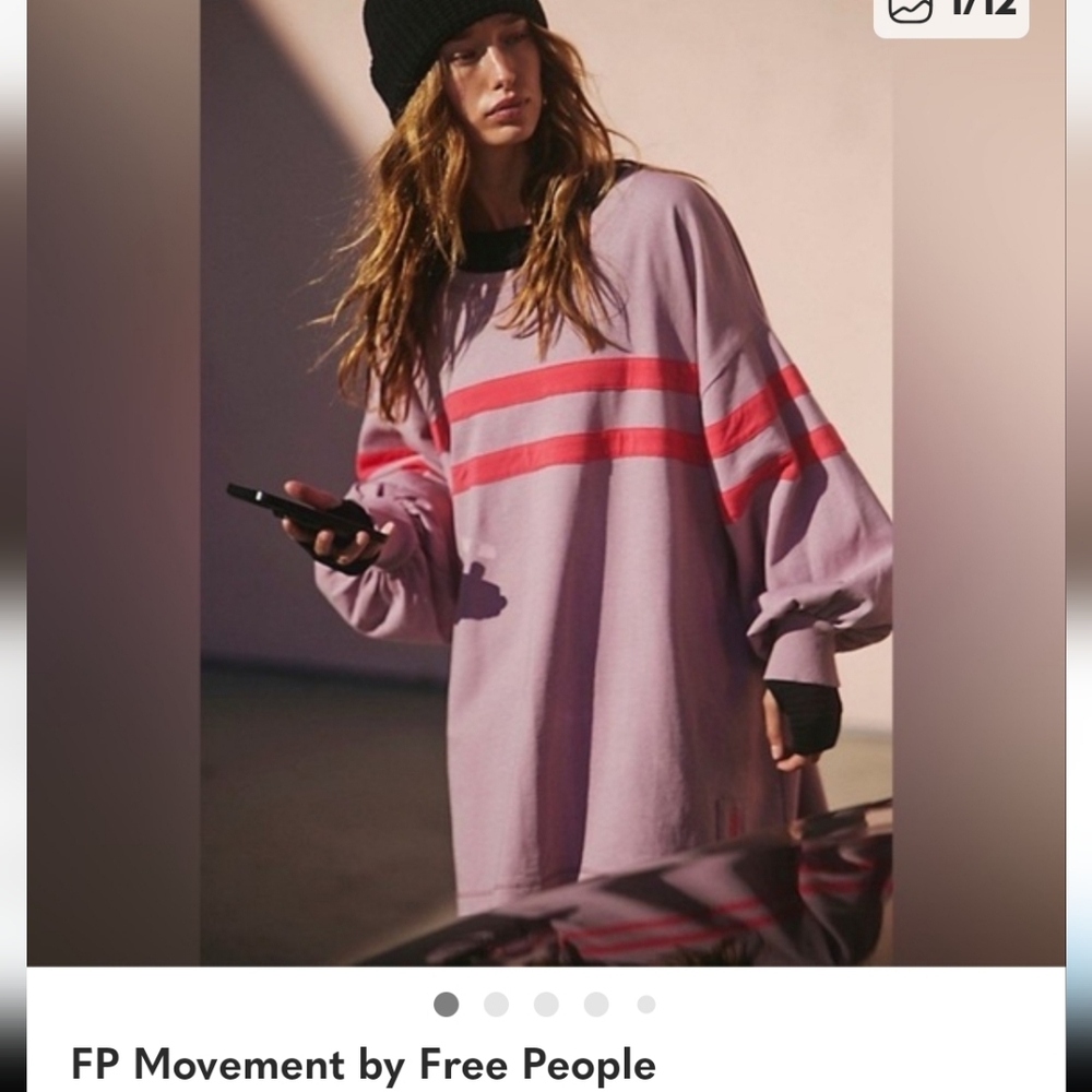 Free People Post Up Stripped Sweatshirt. Size Med. NWOT